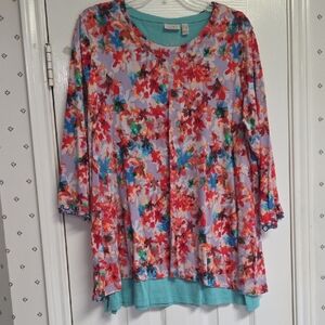 Logo Women's Floral Tunic With Matching Tank. Brand New. 2 Pieces. Both Size 1X